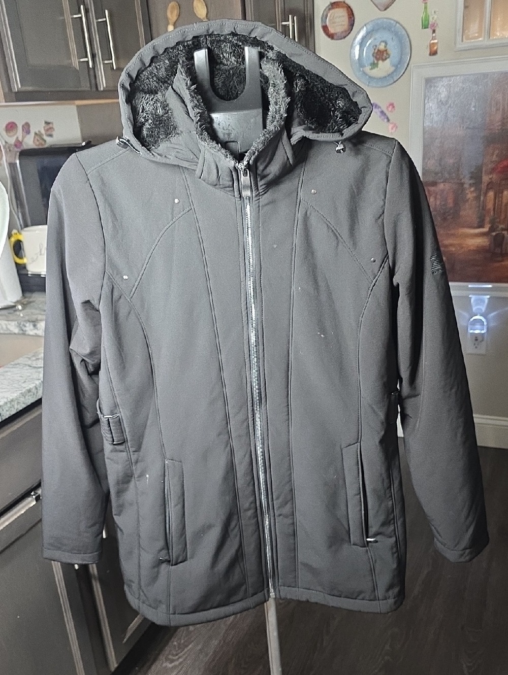 ZeroXposur Women's Black Teddy-Lined Hooded Jacket